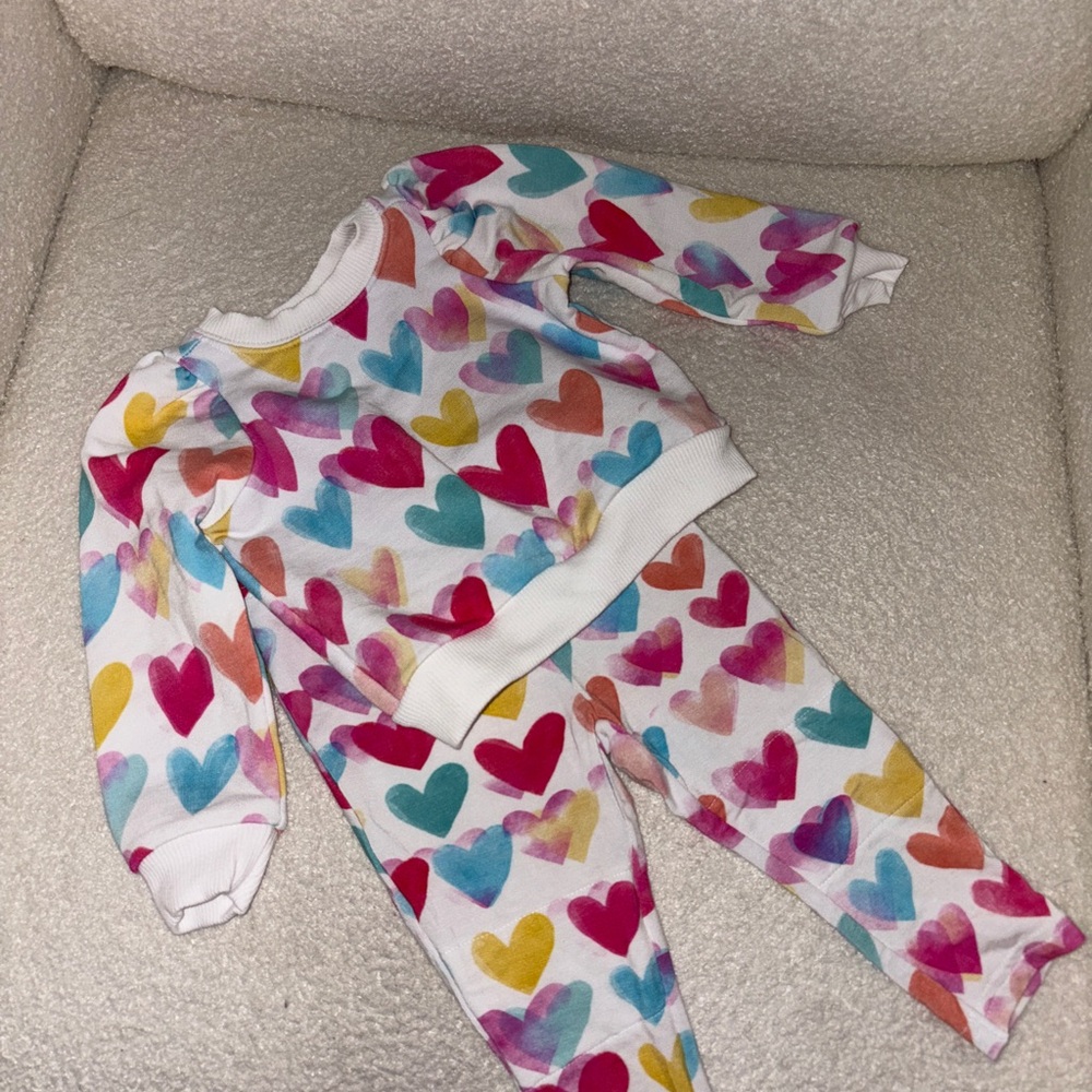 Little Sleepies Watercolor Hearts Outfit